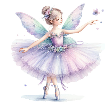 Fairy Ballerina 100% Cotton Fabric Panel Block P2021