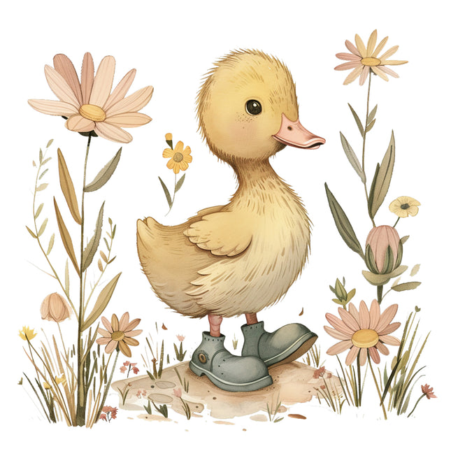 duckling in rain boots fabric panel