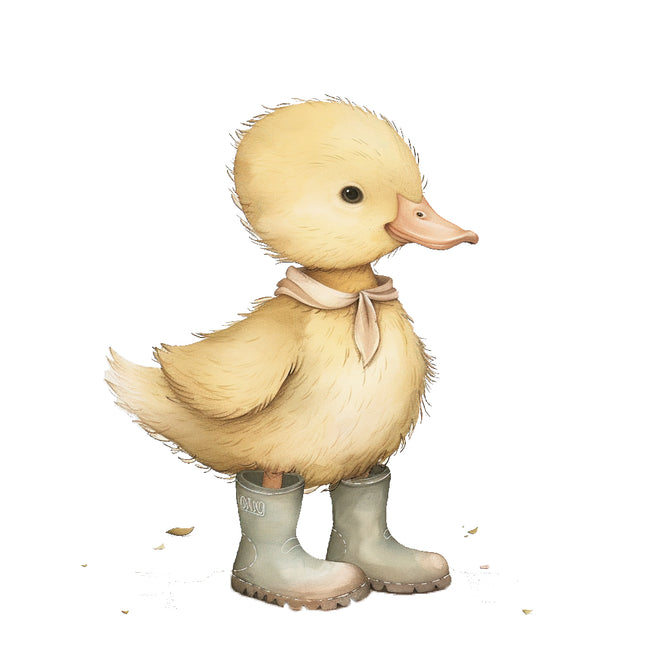 duckling in rain boots fabric panel
