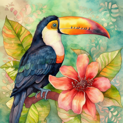 toucan cotton quilt block