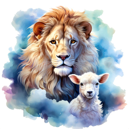 Lion & Lamb 100% Cotton Fabric Panel Block PH1004