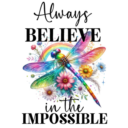 Always Believe Dragonfly 100% Cotton Fabric Panel Block PH3555