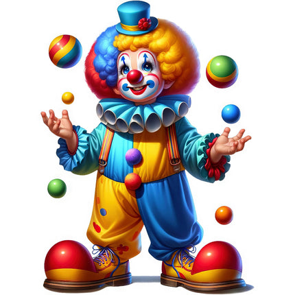 Clown 100% Cotton Fabric Panel Block PH5888