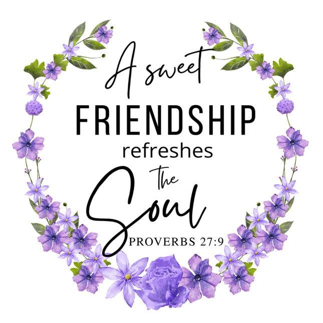 Proverbs 27:9 Bible Verse Scripture 100% Cotton Fabric Panel Block AC501