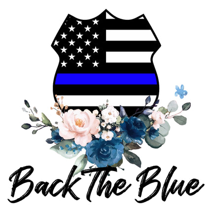 Police Back the Blue 100% Cotton Fabric Panel Block G975