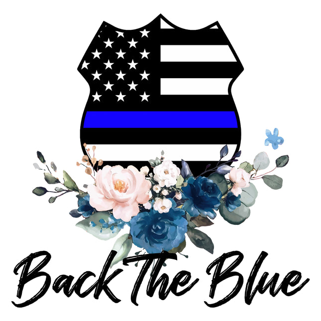 Police Back the Blue 100% Cotton Fabric Panel Block G975