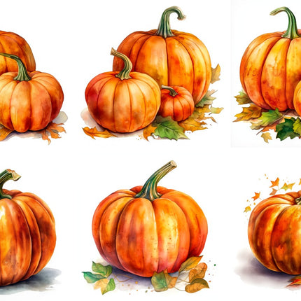 6 Piece 5"x5" Pumpkins 100% Cotton Fabric Panel Squares Quilting Blocks