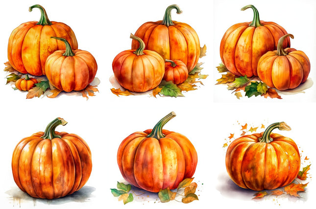 6 Piece 6"x6" Pumpkins 100% Cotton Fabric Panel Squares Quilting Blocks