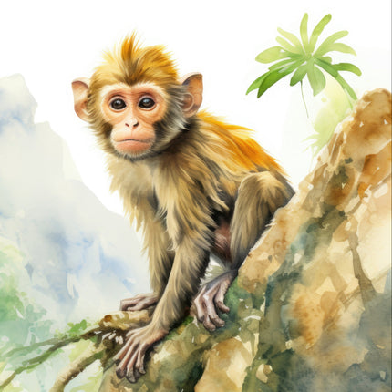 Monkey 100% Cotton Fabric Panel Block Q119