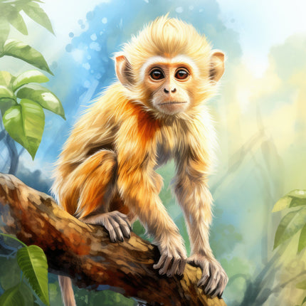 Monkey 100% Cotton Fabric Panel Block Q120