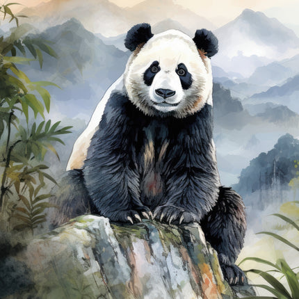 Panda Bear 100% Cotton Fabric Panel Block Q125