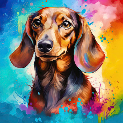 Dachshund Dog 100% Cotton Fabric Panel Block Q183