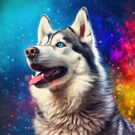 Husky Dog 100% Cotton Fabric Panel Block Q190