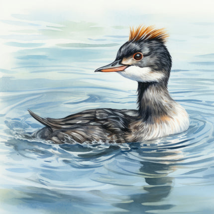 A digitally printed 100% cotton fabric panel featuring a bird