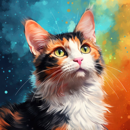 Calico Cat 100% Cotton Fabric Panel Block Q431