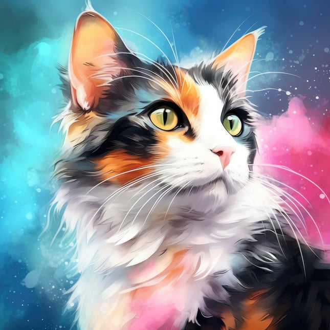 Calico Cat 100% Cotton Fabric Panel Block Q434