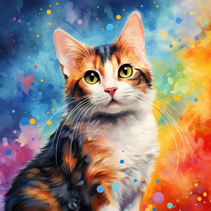 Calico Cat 100% Cotton Fabric Panel Block Q435