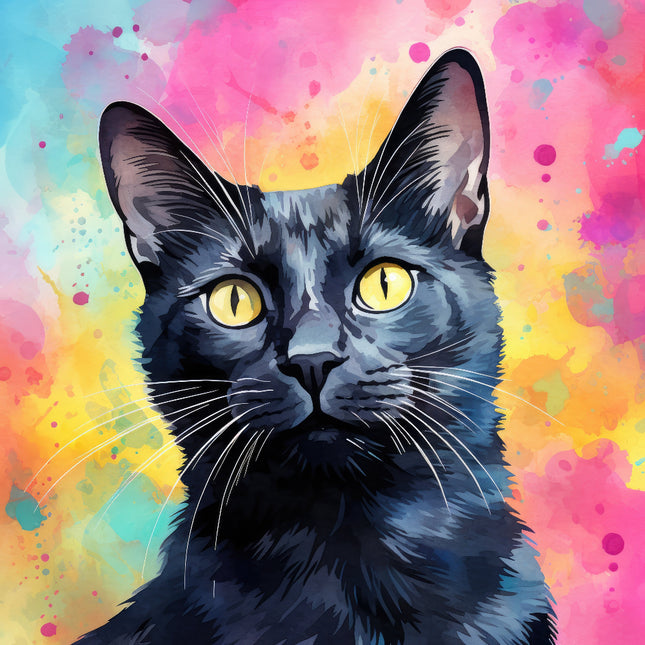 Black Cat 100% Cotton Fabric Panel Block Q443