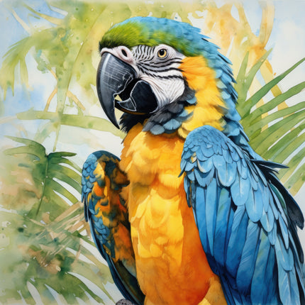Colorful parrot fabric panel