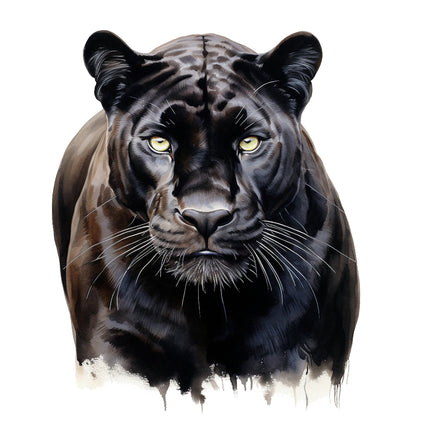 A digitally printed fabric panel featuring a black panther 