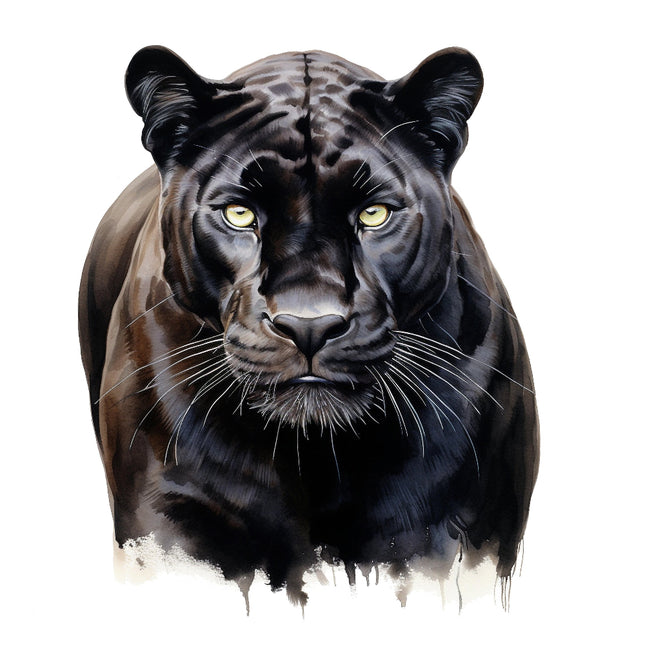 A digitally printed fabric panel featuring a black panther 