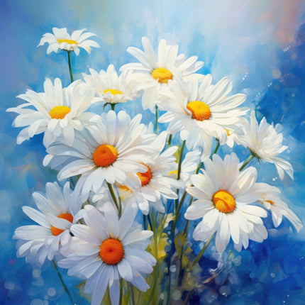 Daisies Flowers 100% Cotton Fabric Panel Block Q704