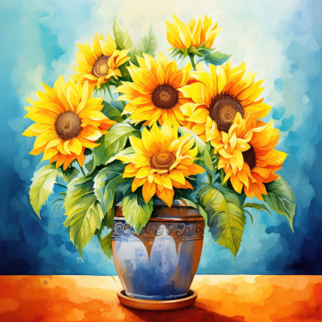 Sunflowers 100% Cotton Fabric Panel Block Q712