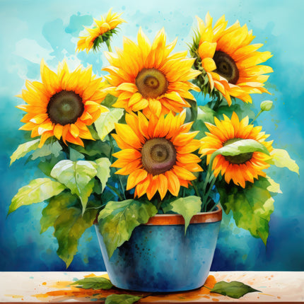 Sunflowers 100% Cotton Fabric Panel Block Q715