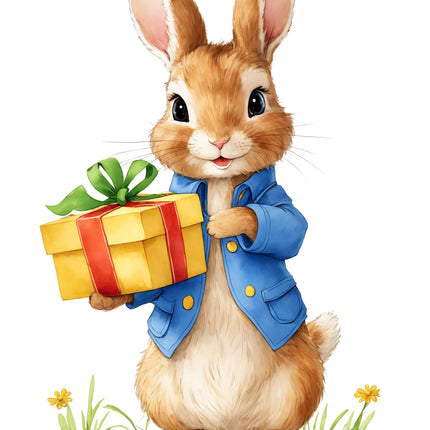 Rabbit Bunny 100% Cotton Fabric Panel Block Q9400