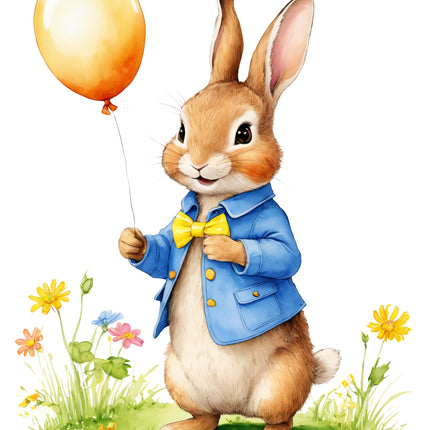 Rabbit Bunny 100% Cotton Fabric Panel Block Q9401