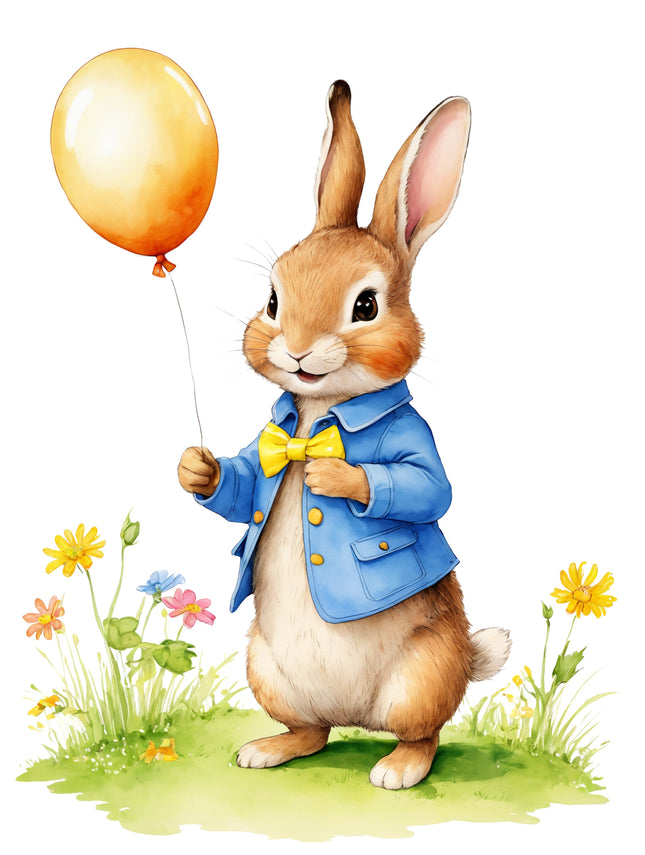 Rabbit Bunny 100% Cotton Fabric Panel Block Q9401