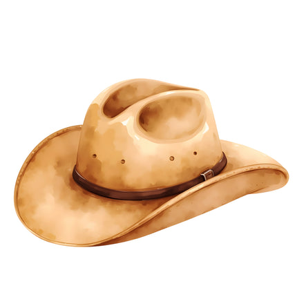 Cowboy Hat 100% Cotton Fabric Panel Block R11327
