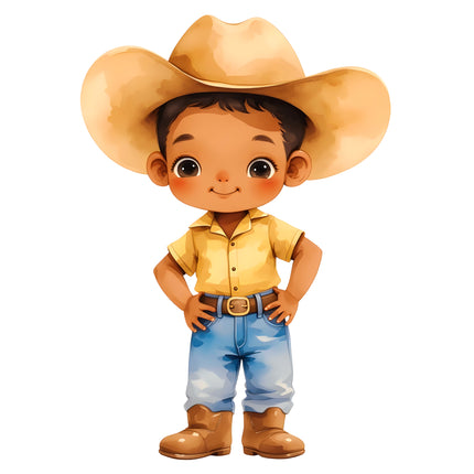 Cowboy Child 100% Cotton Fabric Panel Block R12124