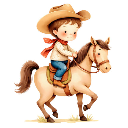 cowboy riding a horse fabric panel