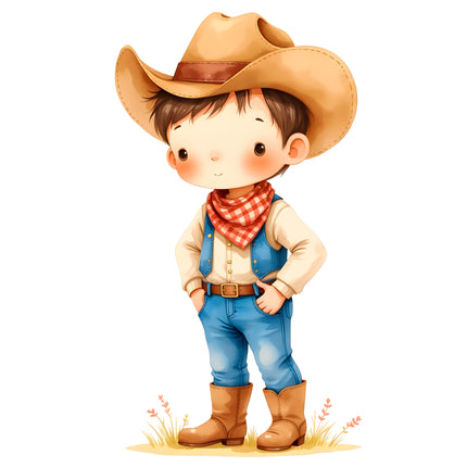 Cowboy Child 100% Cotton Fabric Panel Block R12785