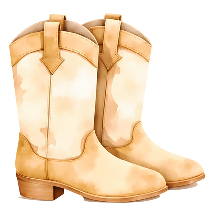 Cowboy Boots 100% Cotton Fabric Panel Block R13751
