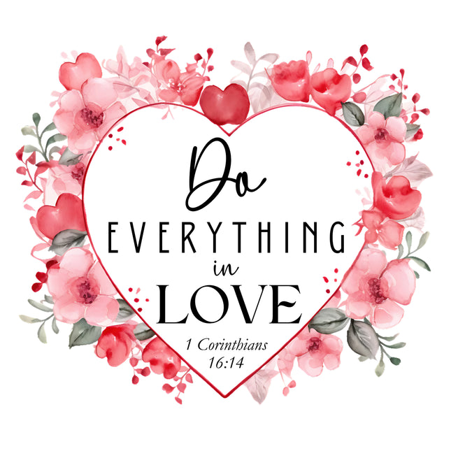 Corinthians 16:14 Love 100% Cotton Fabric Panel Block R2004