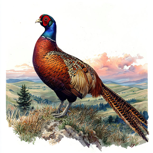Pheasant 100% Cotton Fabric Panel Block R2021