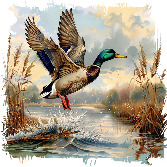 mallard duck fabric panel