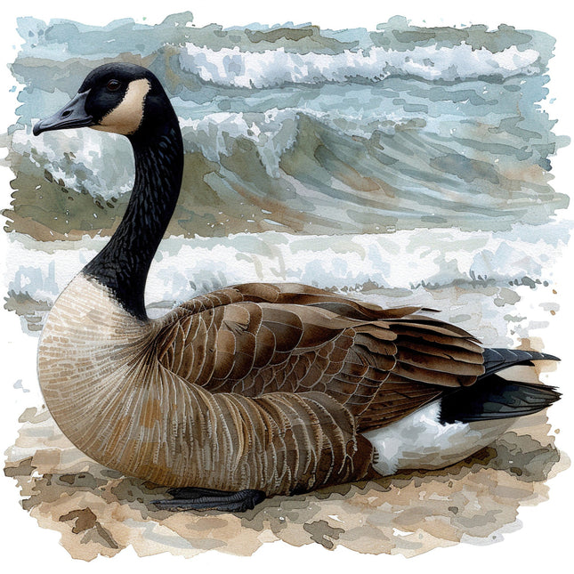 A digitally printed 100% cotton fabric panel featuring a goose 
