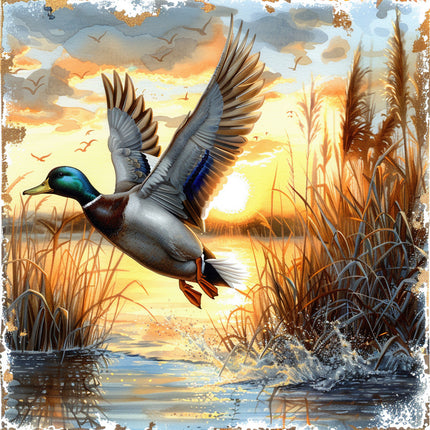 mallard duck fabric panel