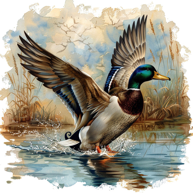 Mallard Duck 100% Cotton Fabric Panel Block R2076