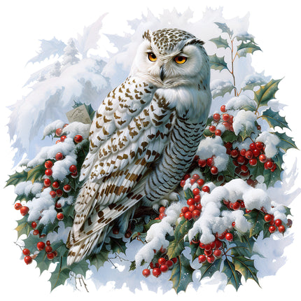 Snow Owl 100% Cotton Fabric Panel Block R2078