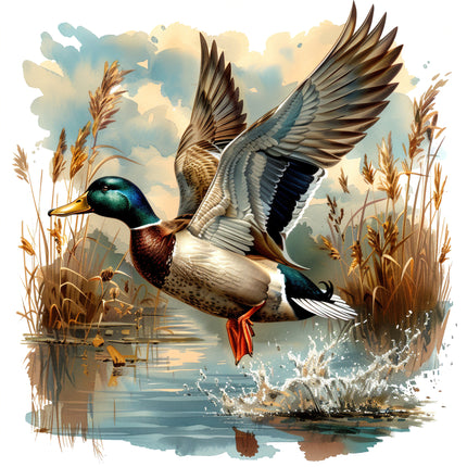 Mallard Duck 100% Cotton Fabric Panel Block R2082