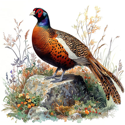 Pheasant 100% Cotton Fabric Panel Block R2108