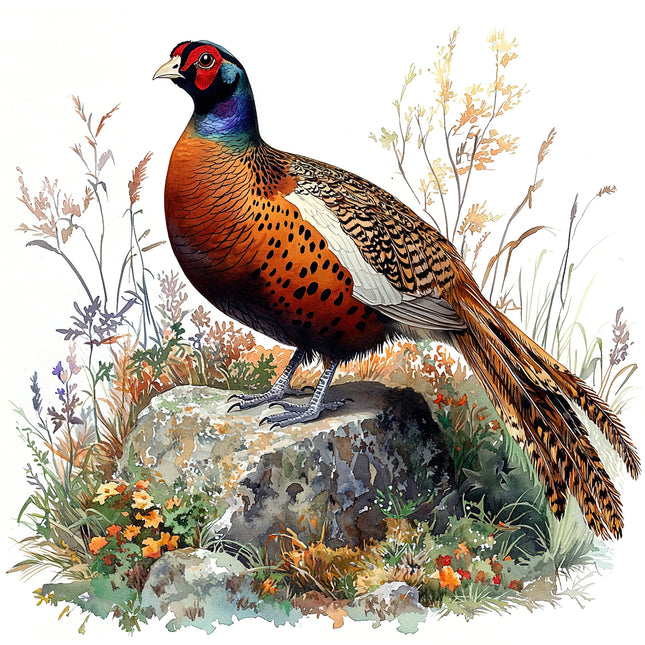 Pheasant 100% Cotton Fabric Panel Block R2108