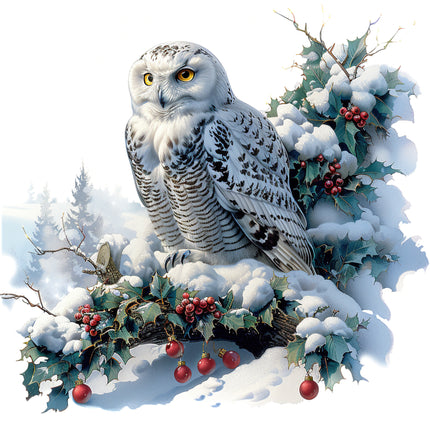 Snow Owl 100% Cotton Fabric Panel Block R2143