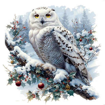 Snow Owl 100% Cotton Fabric Panel Block R2150