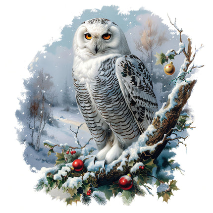 Snow Owl 100% Cotton Fabric Panel Block R2156