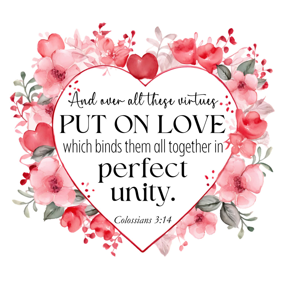 Colossians 3:14 Love 100% Cotton Fabric Panel Block | Quilting Sewing ...